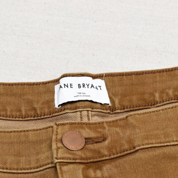 Lane Bryant Women's Jeans Cotton Blend Brown Plus Size 34/36 D Rise Wide Leg - Picture 7 of 8